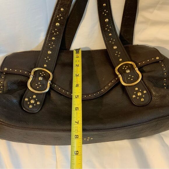 MICHAEL KORS Brown Leather Studded LARGE Shoulder Bag Purse Vintage - Picture 16 of 16